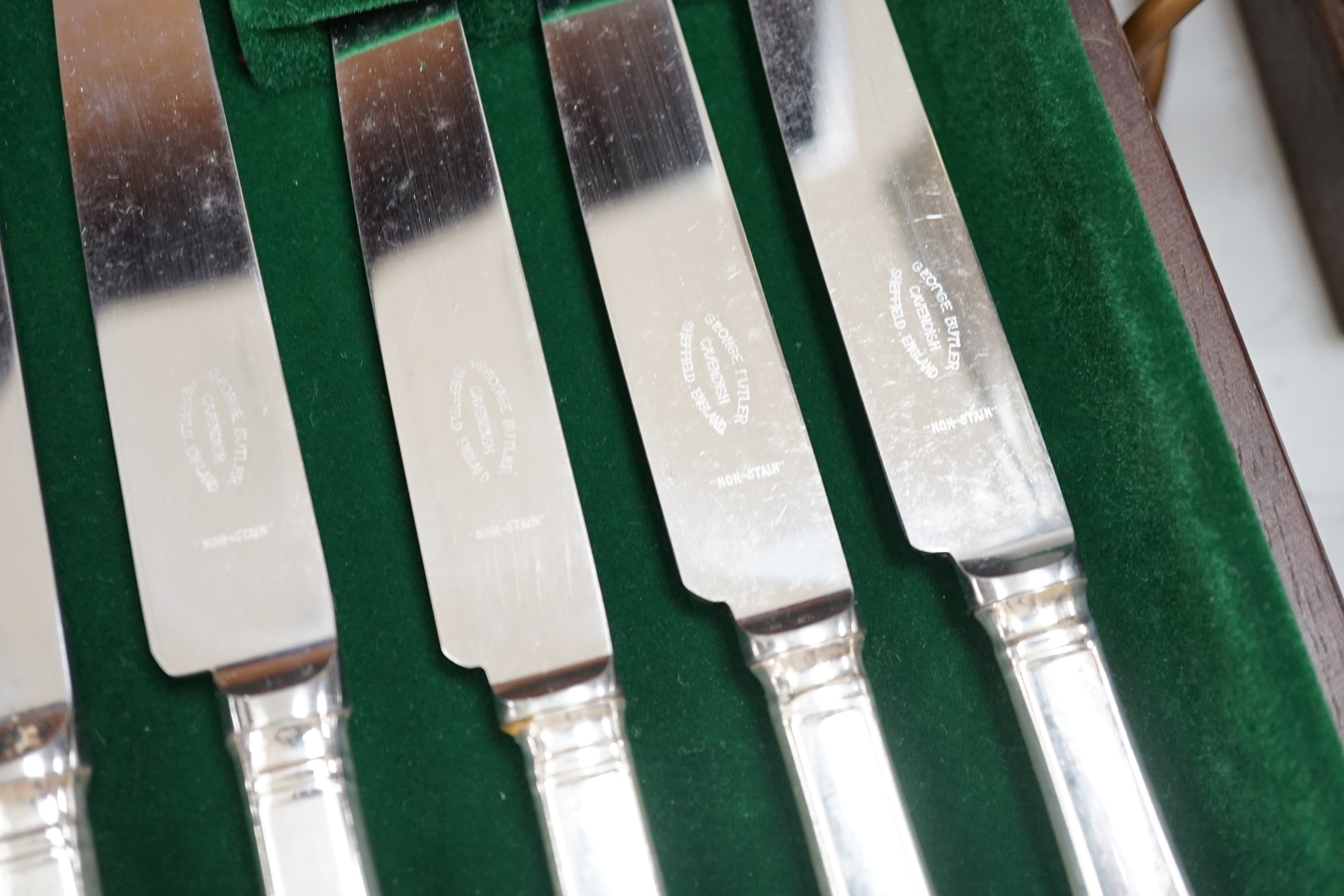 A canteen of George Butler plated cutlery and flatware